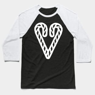 White Line Christmas Heart of Candy Baseball T-Shirt